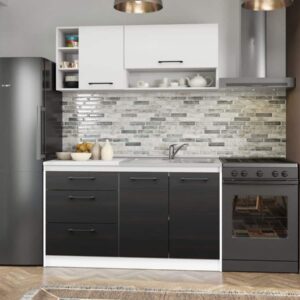 Set Mobila Bucatarie Mina Yang 140 Ferrara/Alb C128