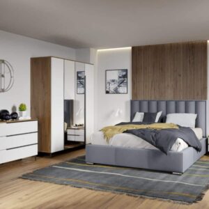 Set Mobila Dormitor Montero tapitat cu oglinda