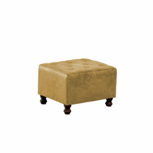 Taburet CHESTERFIELD, cu arcuri, galben, 57x45x40 cm