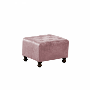 Taburet CHESTERFIELD, cu arcuri, roz, 57x45x40 cm