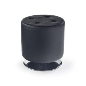 Taburet DORA, piele ecologica, negru, 42×42 cm