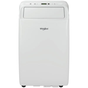 Aparat de aer conditionat portabil Whirpool PACF212CO W, 12000 BTU, Functie dezumidificare, Al 6-lea simt, Mod noapte, Clasa A