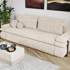 Canapea Extensibila Molly Plusata Crem