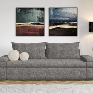 Canapea Extensibila Molly Plusata Gri Deschis