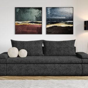 Canapea Extensibila Molly Plusata Gri Inchis