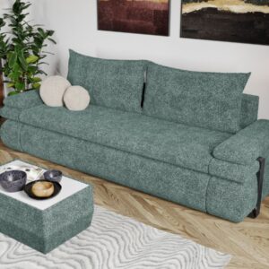 Canapea Extensibila Molly Plusata Turcoaz