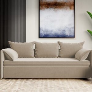 Canapea Extensibila Vanilla Stofa Catifea Crem