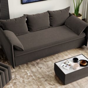 Canapea Extensibila Vanilla Stofa Catifea Grej 27