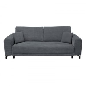 Canapea VEGA extensibila, 3 locuri, cu arcuri si lada depozitare, gri inchis, 237x110x73 cm