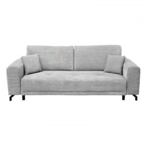 Canapea VEGA extensibila, 3 locuri, cu arcuri si lada depozitare, gri deschis, 237x110x73 cm