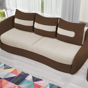 Canapea Velur Crem / Maro