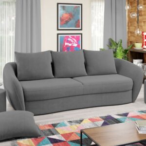 Canapea Velur Gri Deschis