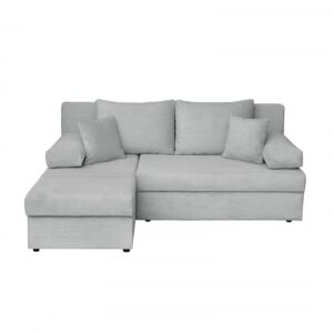 Coltar ANA LUX extensibil, cu lada depozitare, colt interschimbabil, gri deschis, 200x140x83 cm