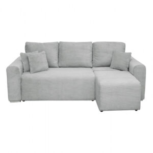 Coltar Canapea BEGA extensibil, cu arcuri si lada depozitare, colt interschimbabil, gri deschis, 240x153x80 cm