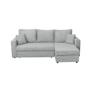 Coltar NICOLE LUX, cu lada depozitare, colt interschimbabil, gri deschis, 225x145x82 cm