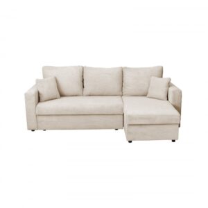 Coltar NICOLE LUX, cu lada depozitare, colt interschimbabil, bej, 225x145x82 cm