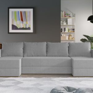 Coltar U Extensibil cu lada Alfa gri deschis