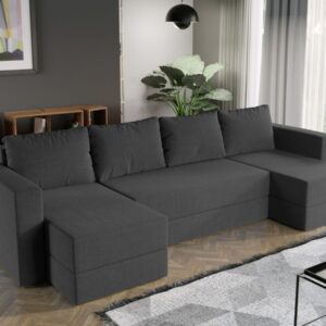 Coltar U Extensibil cu lada Alfa gri inchis