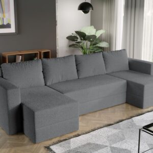 Coltar U Extensibil Alfa plusat aspect lana gri