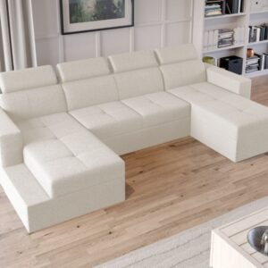 Coltar U Extensibil Paloma plusat aspect lana alba