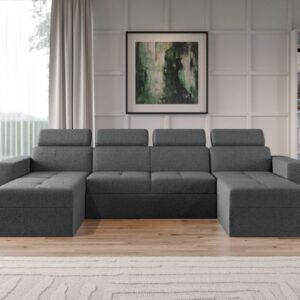 Coltar U Extensibil Paloma plusat aspect lana gri