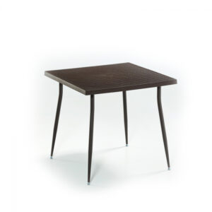 Masa de gradina CARMEN, model ratan, maro, 80×80 cm