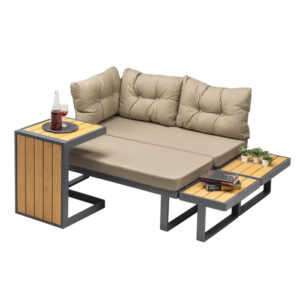 Set de gradina LEGO, coltar + masa, gri, 60×139.5×81 cm