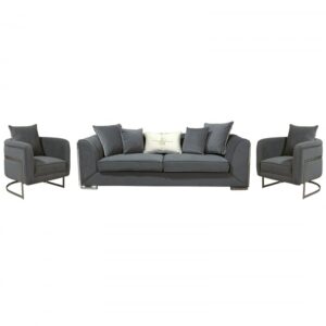Set MAJESTY 3-1-1, canapea fixa 3 locuri, 2 fotolii fixe, gri