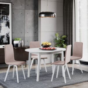 Set Masa Extensibila si 4 scaune Rosa Crem