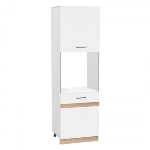 Soldat 60 cu gol cuptor YANA, 2 usi, corp alb, fronturi alb + sonoma, 60x60x200 cm