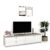 Comoda TV living CUBO 180, 1U, 2 sertare, Clasic, Oak, Alb Gloss