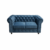 Canapea CHESTERFIELD fixa, 2 locuri, cu arcuri, albastru, 168x90x80 cm