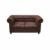 Canapea CHESTERFIELD fixa, 2 locuri, cu arcuri, maro inchis, 168x90x80 cm