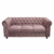 Canapea CHESTERFIELD extensibila, 3 locuri, cu arcuri, roz prafuit, 205x90x80 cm