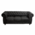 Canapea CHESTERFIELD extensibila, 3 locuri, cu arcuri, negru, 205x90x80 cm