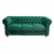 Canapea CHESTERFIELD fixa, 3 locuri, cu arcuri, verde, 205x90x80 cm