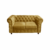 Canapea CHESTERFIELD fixa, 2 locuri, cu arcuri, galben, 168x90x80 cm